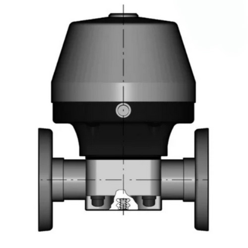 PVDF 2/2-Wege-Membranventil, Flanschausf&uuml;hrung, NC, FKM, Typ 485