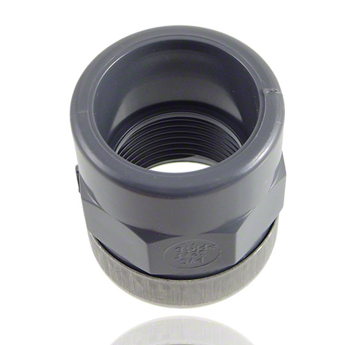 PVC U &Uuml;bergangs-Muffe, metallringverst&auml;rkt